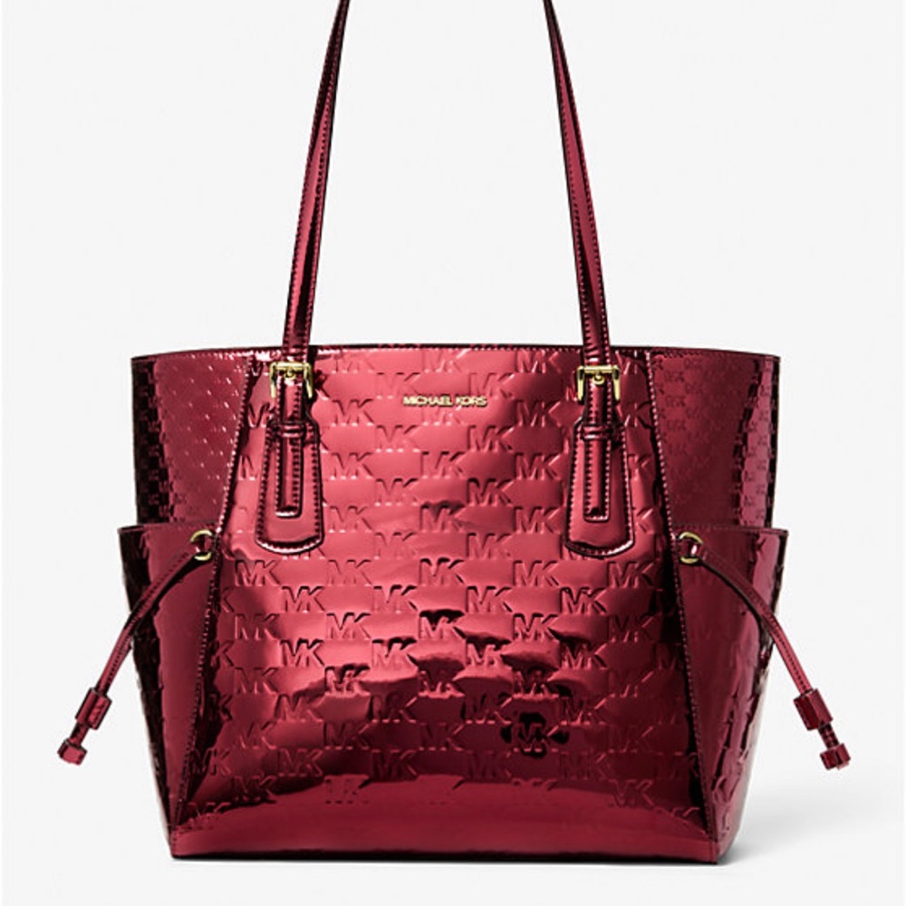 MICHAEL KORS Voyager Large Metallic Logo Debossed EW Shoulder Tote Bg
Cherry
NWT - Picture 5 of 16